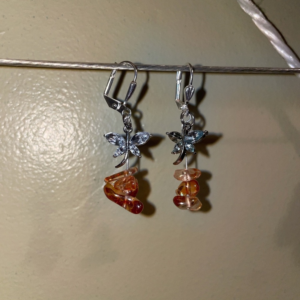 butterfly/fairy charm handmade earrings
